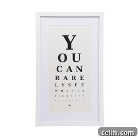 Artistic 'You Can Rarely See' eye chart print from Heal's, a unique twist on optic wall art