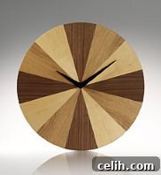 conran-segment-clock Wooden segment designer Conran clock