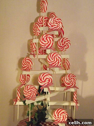 christmas-lollipop-tree-advent Contemporary alternative Christmas tree table decoration