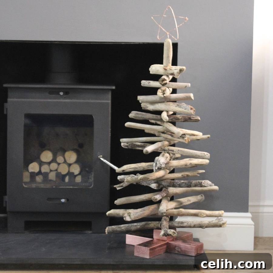 Beyond Traditional: 10 Stunning Modern Christmas Tree Designs 7 Wonderful handmade copper and driftwood Christmas tree
