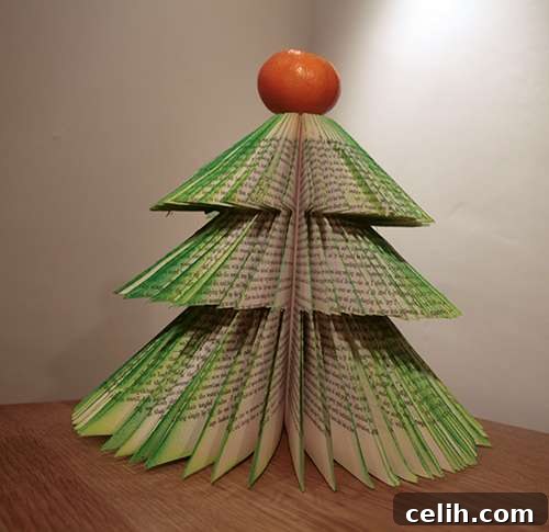 Turn a hardback book into an Xmas tree