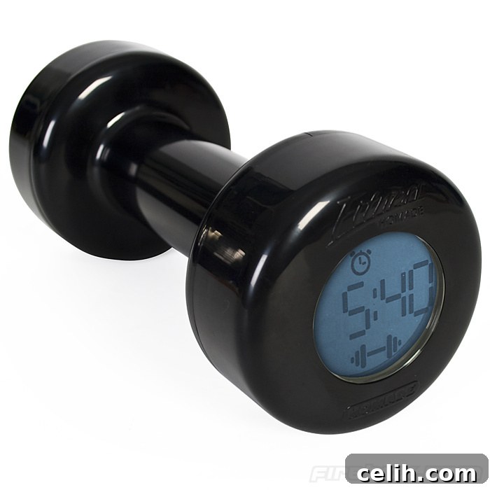 shape-up-dumbell-alarm-clock Shape Up fitness dumbbell alarm clock wake up