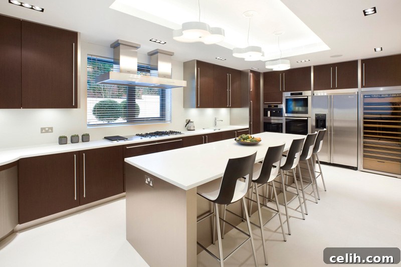 Sleek Cube Home Kitchen Contemporary kitchen design in a luxury London villa