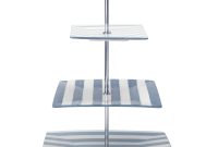 Southsea Striped Square Ceramic Dessert Pedestal
