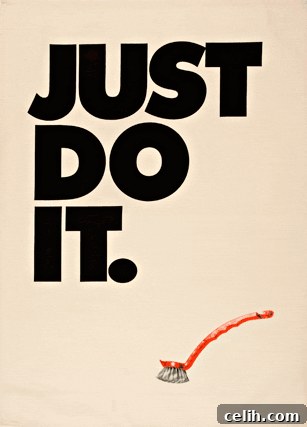 Motivational tea towel with the slogan 'Just Do It'