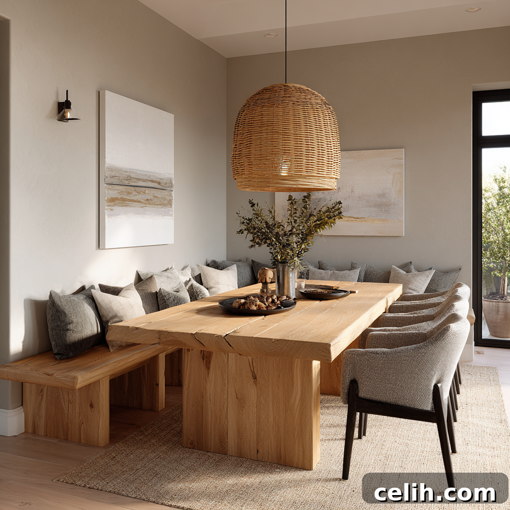 Why Wood Is the Best Choice for Dining Room Furniture and Decor 5 Solid oak dining table with chairs and bench