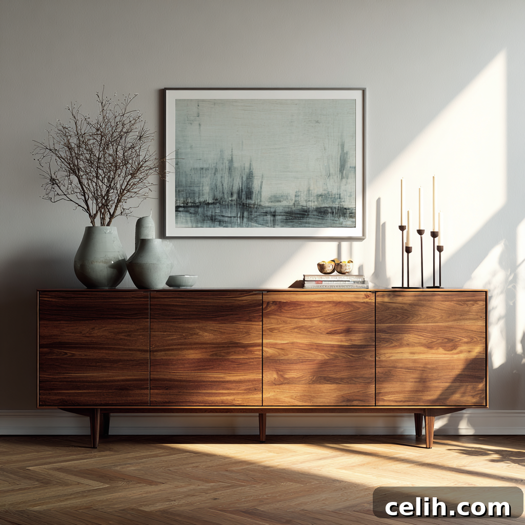 Why Wood Is the Best Choice for Dining Room Furniture and Decor 6 Long walnut wood sideboard