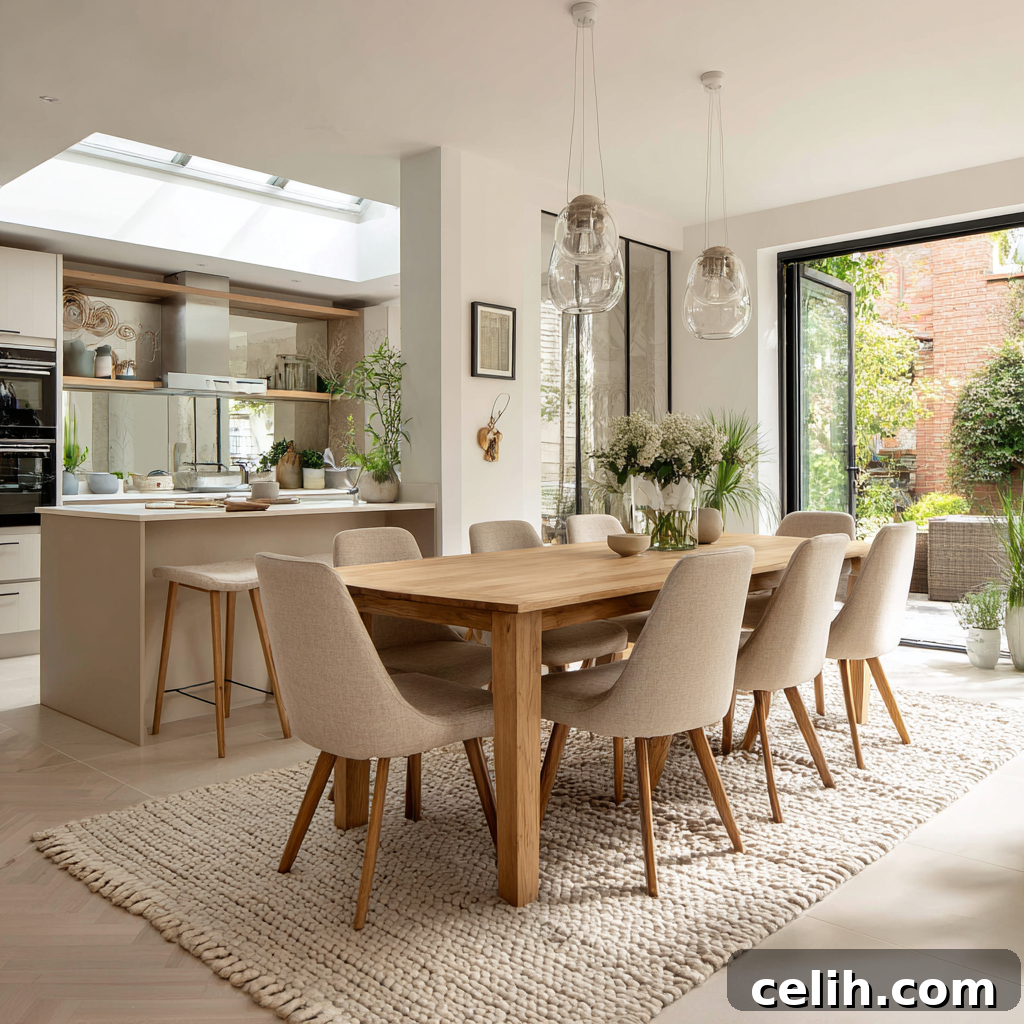 Why Wood Is the Best Choice for Dining Room Furniture and Decor 8 Open-plan kitchen-diner with wooden table