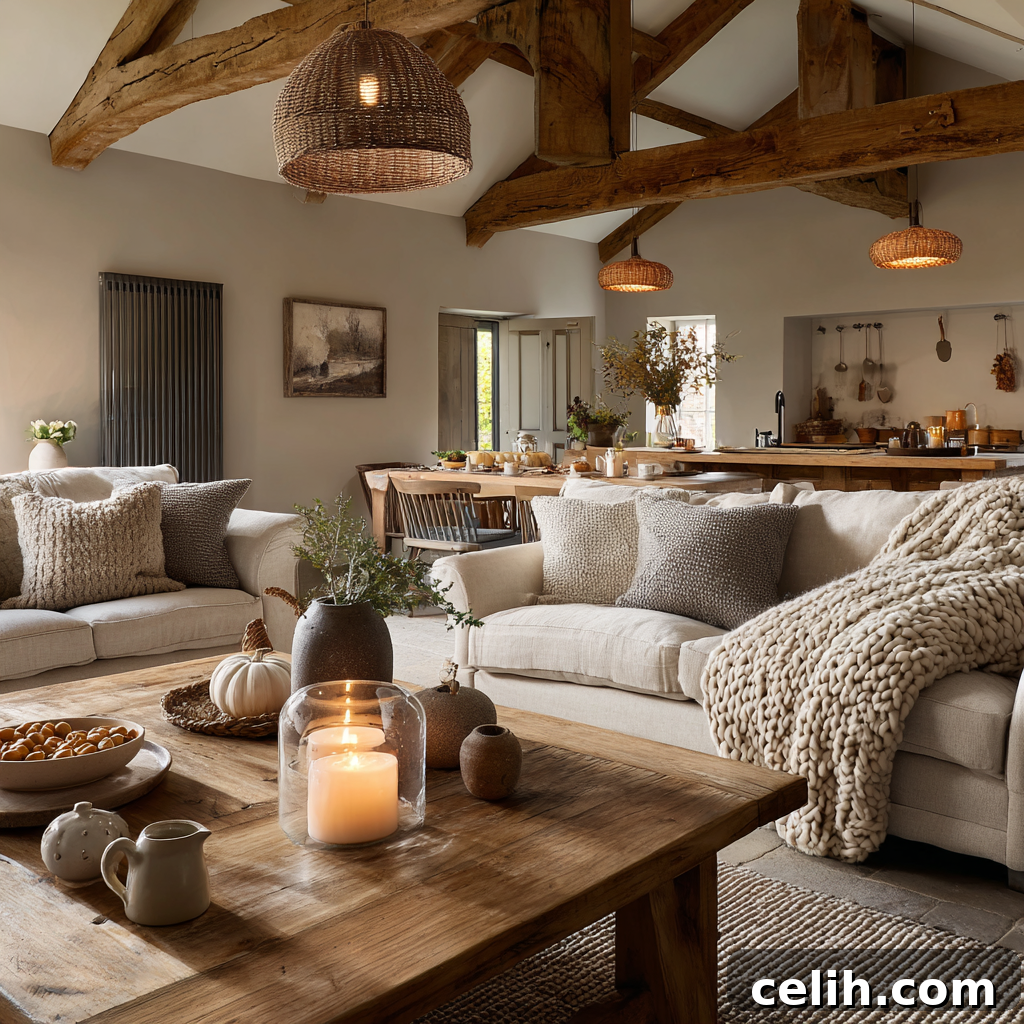 Modern farmhouse lighting with a cozy autumnal vibe
