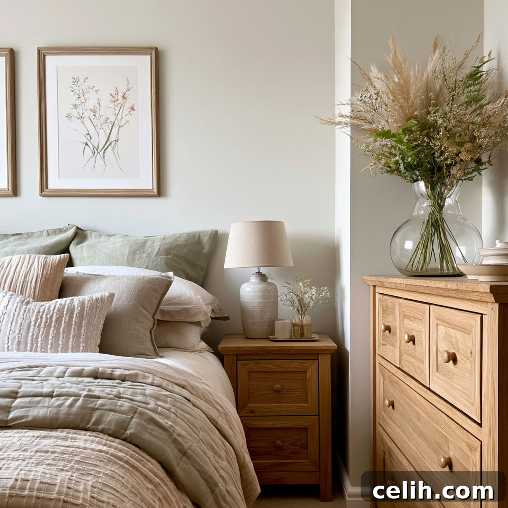 Bedroom with modern farmhouse lighting style