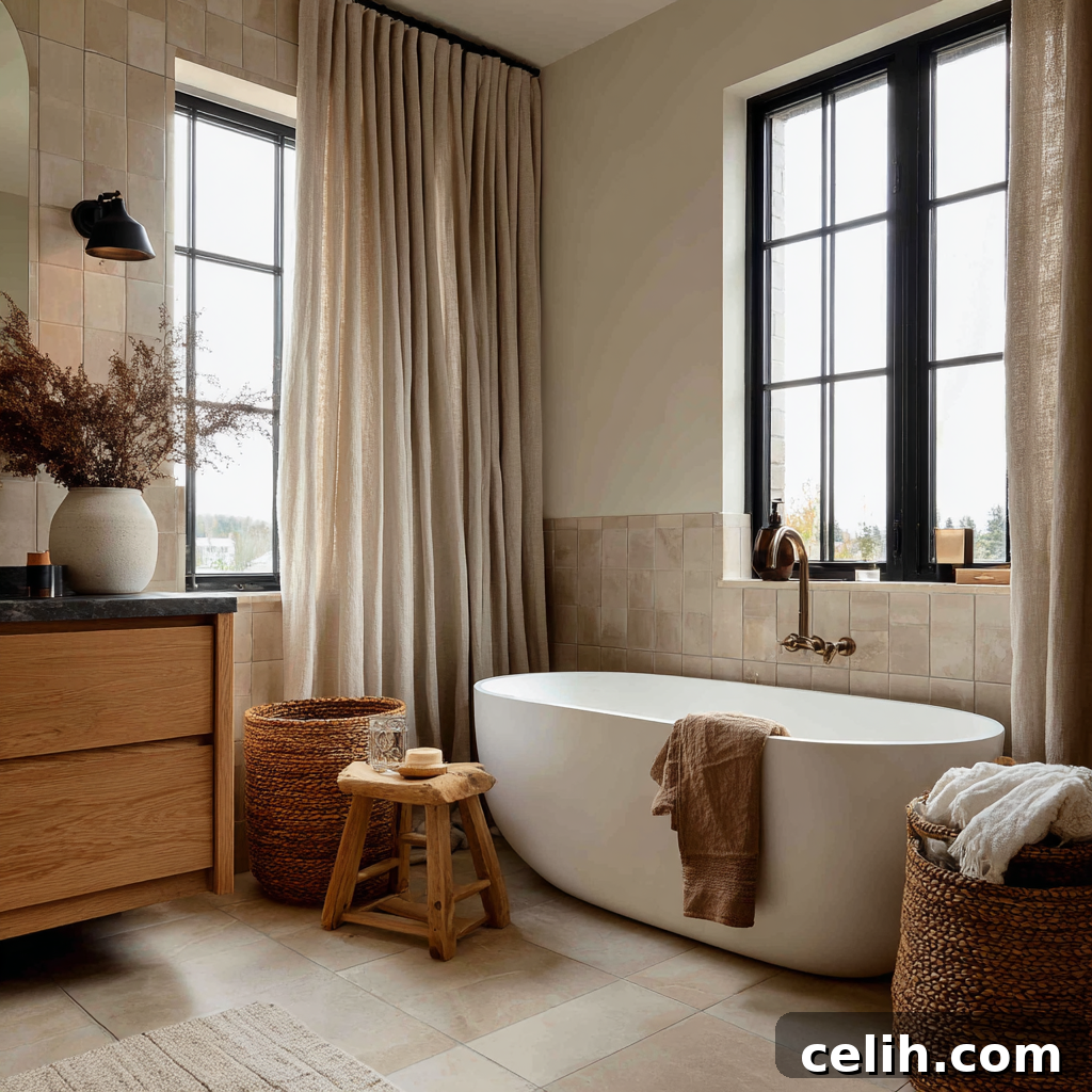 Bathroom in a modern farmhouse 