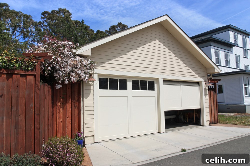 Half open automatic electric garage door