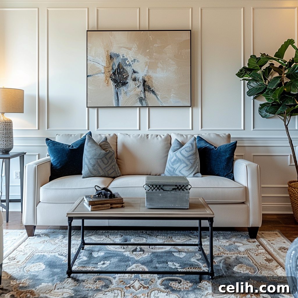 Wainscoting Ideas: Stylish Panel Designs for Any Room 5 Cream living room with wainscoting paneling