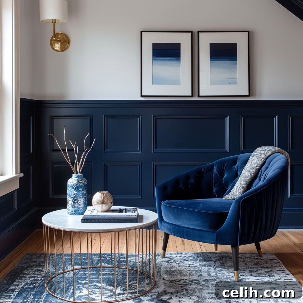 Wainscoting Ideas: Stylish Panel Designs for Any Room 7 Navy and white contrasting wainscoting