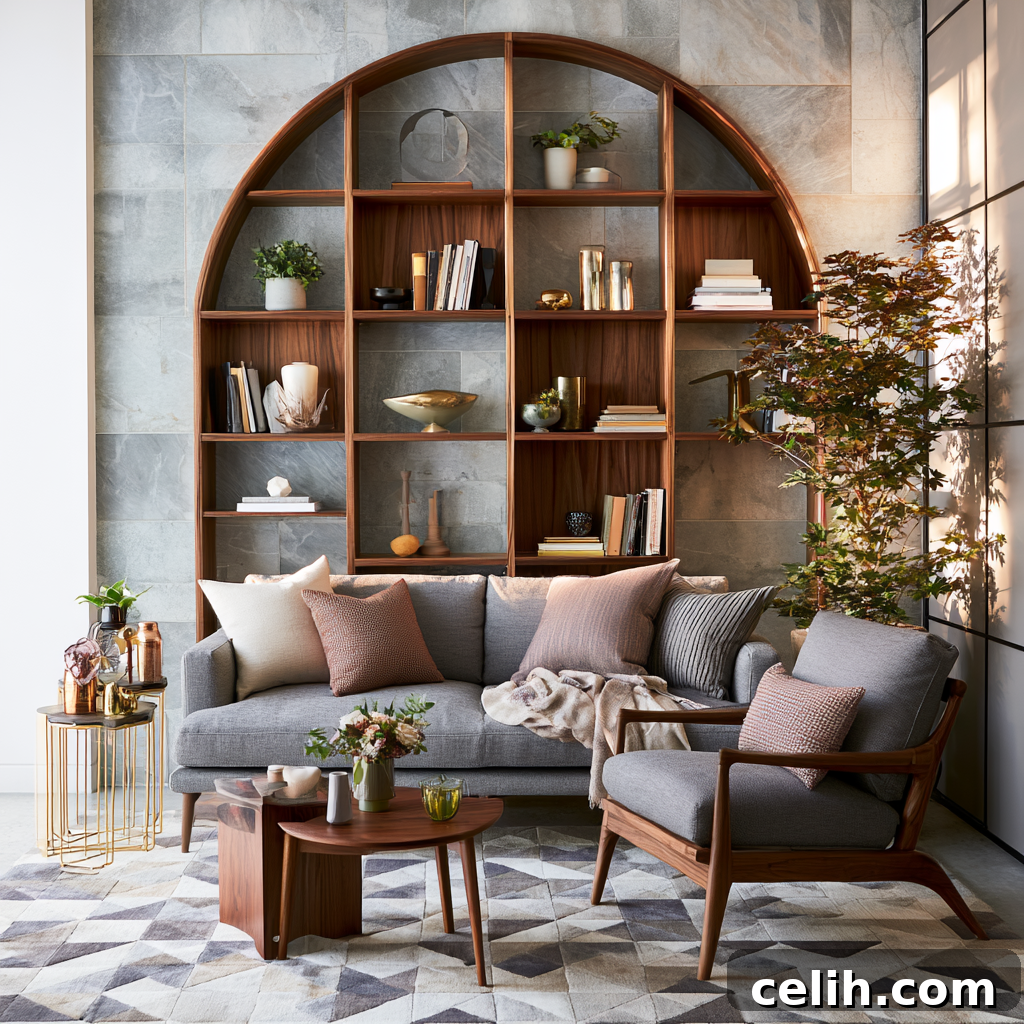 Contemporary living room with low-slung furniture