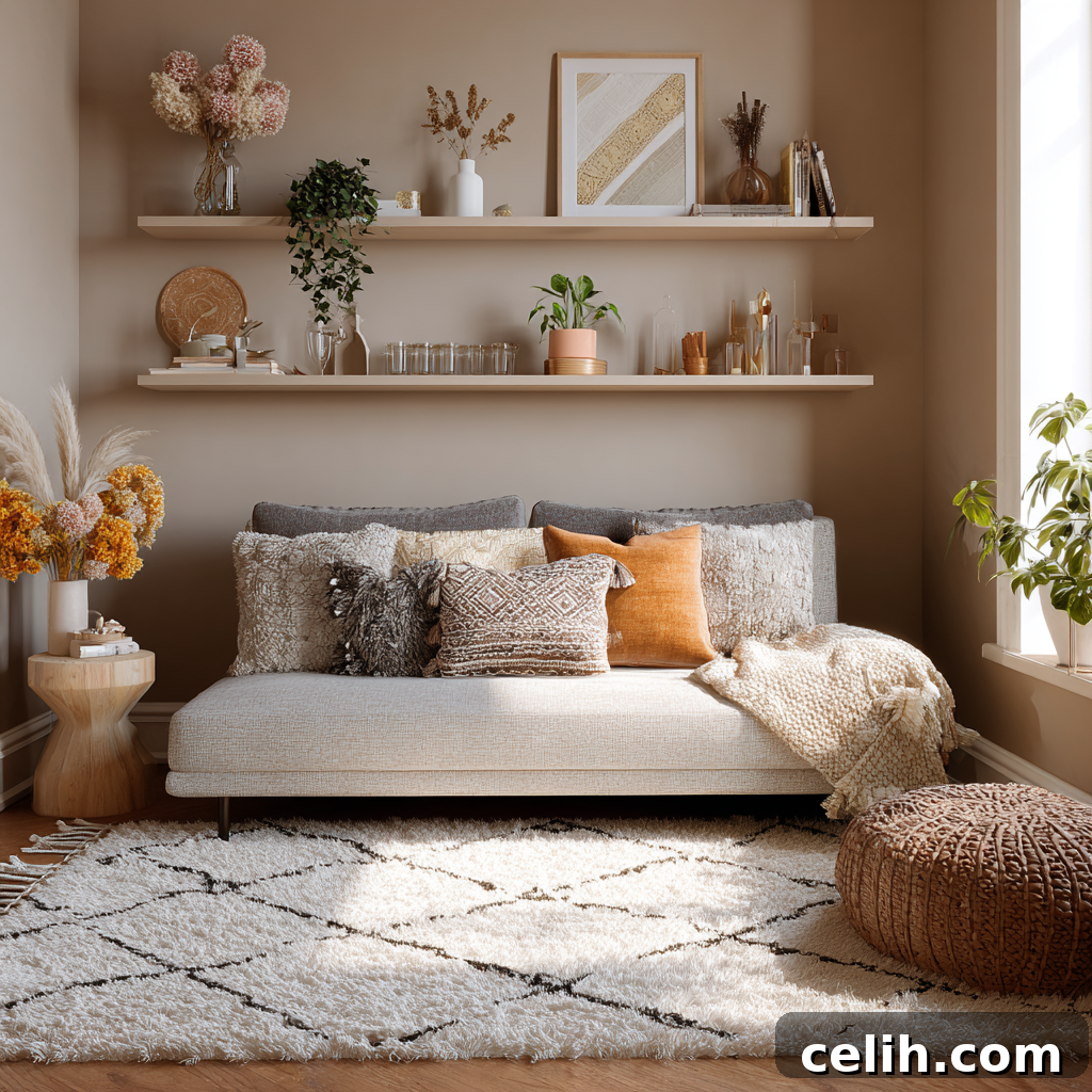 Moroccan style rug in a small rental apartment