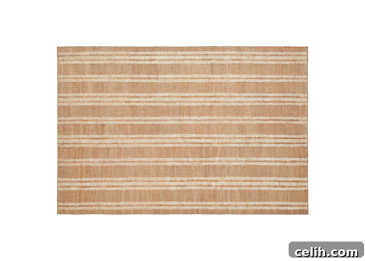 Stripy jute rug