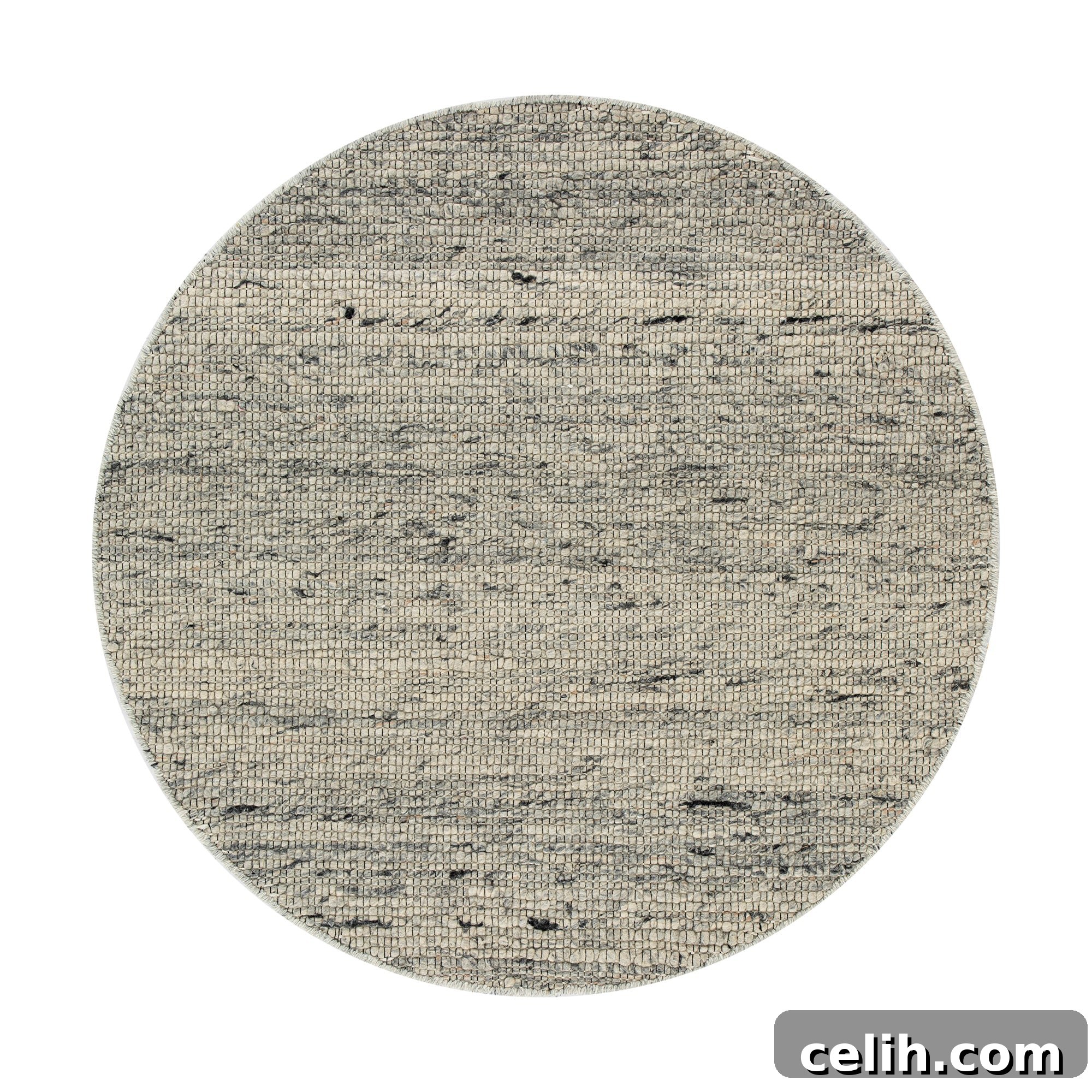 Handwoven wool round rug