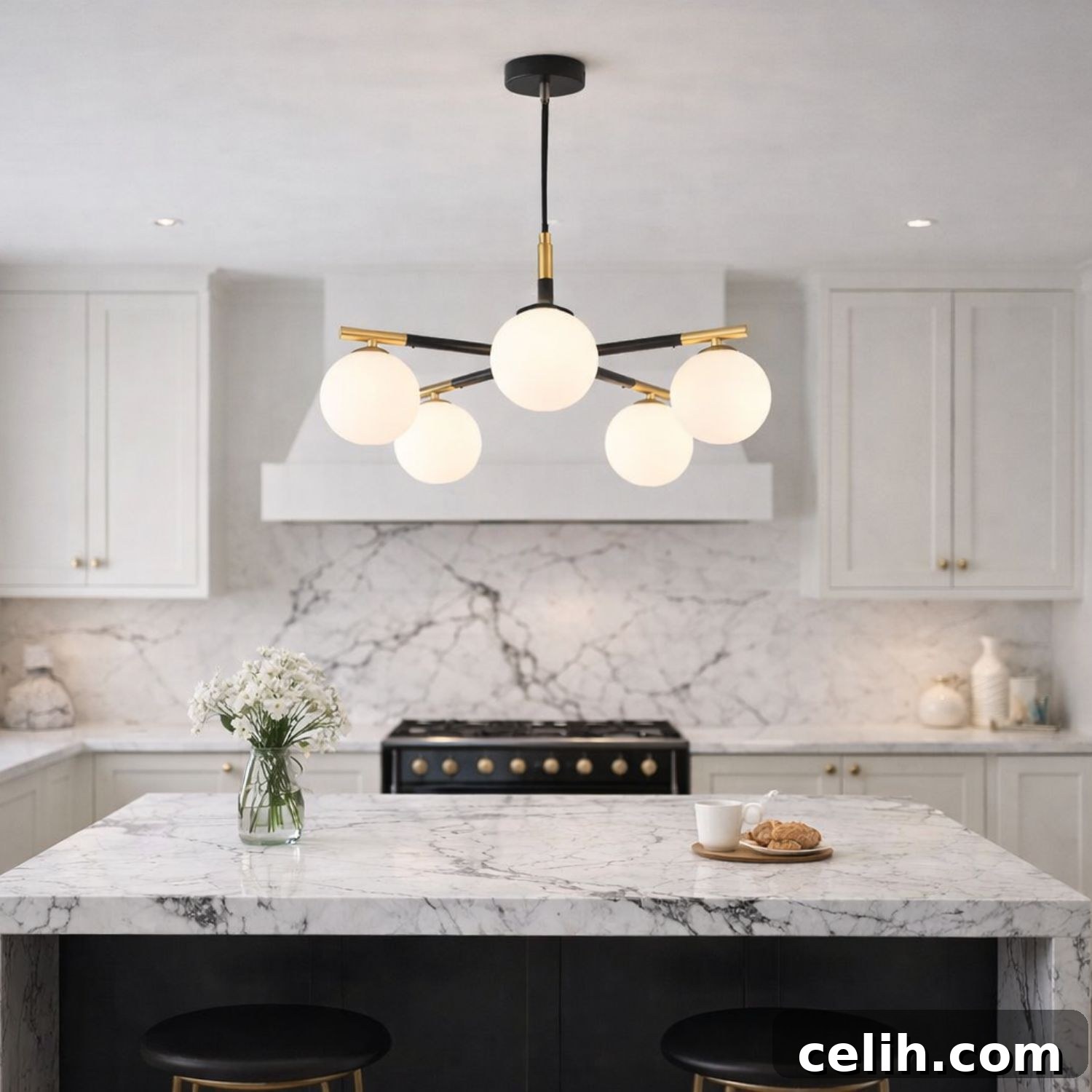5 orb glass pendant light
