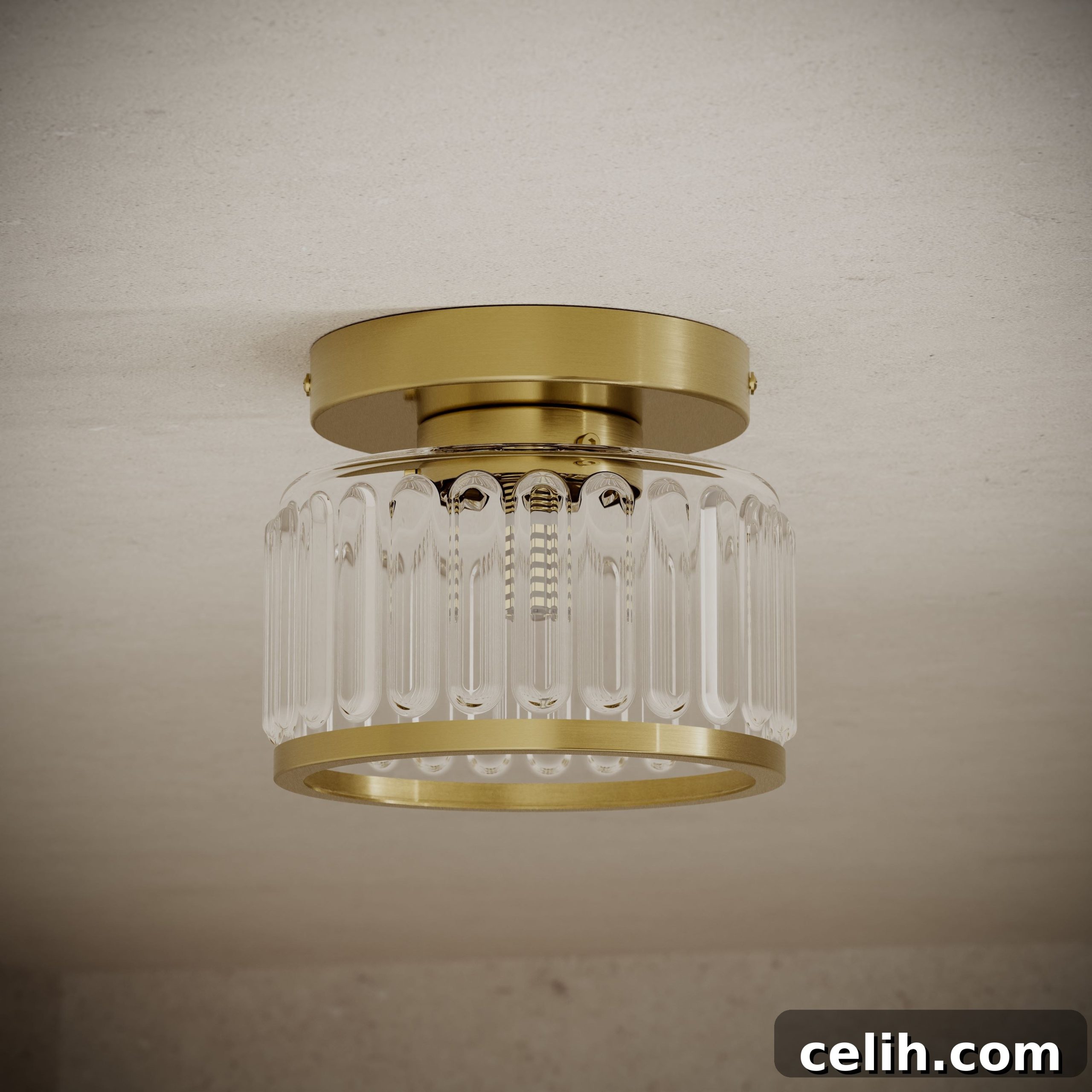 Small fluted glass ceiling light