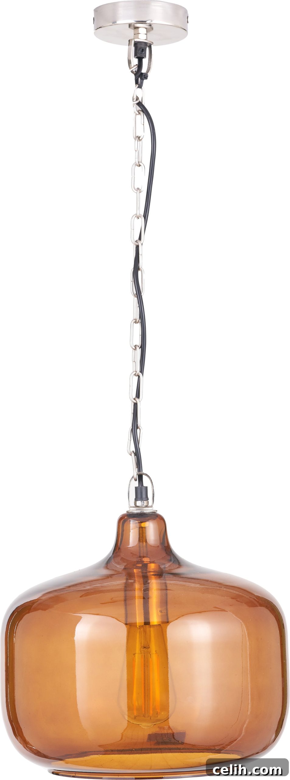 Amber honey glass pendant light