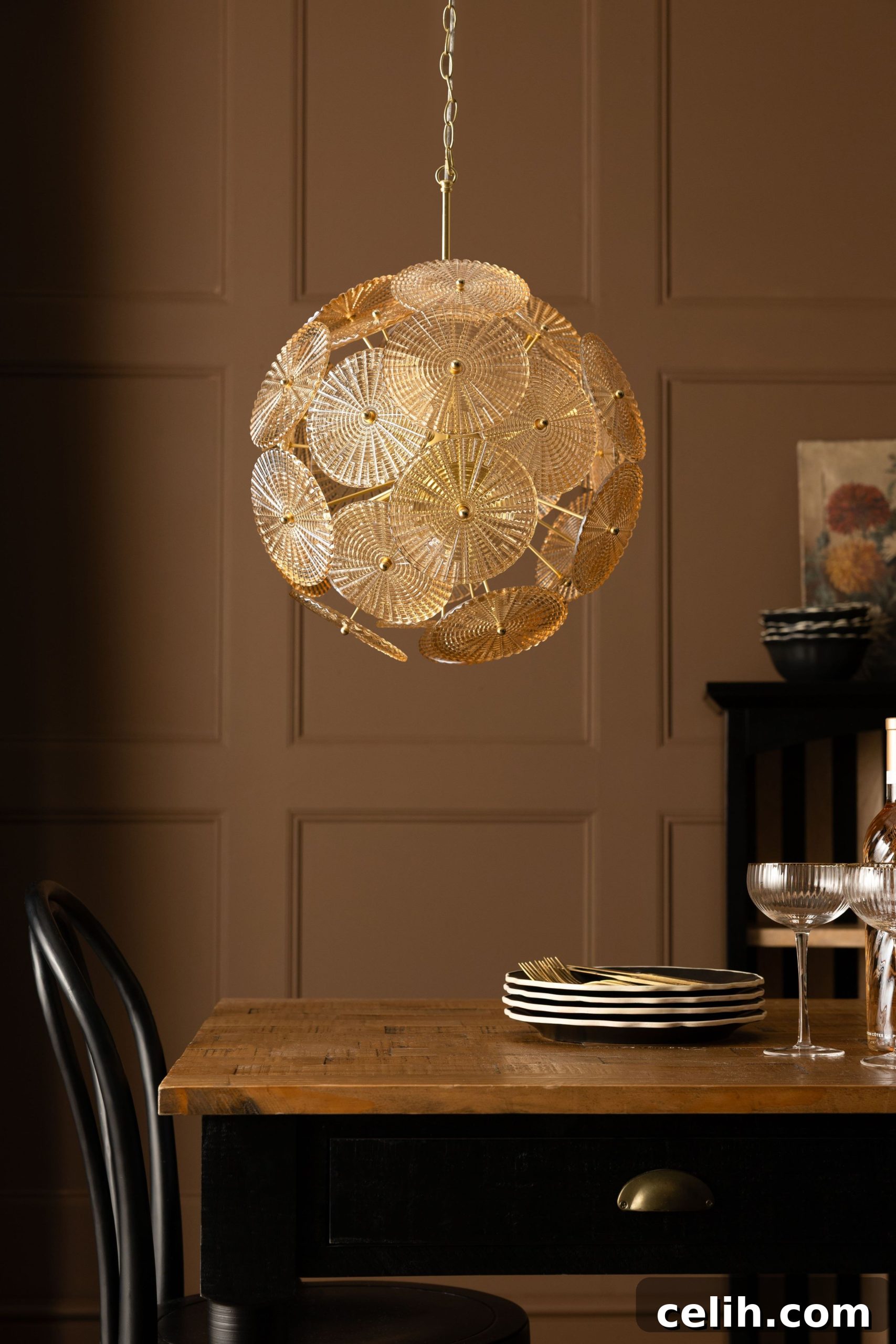 Glass disc ceiling light