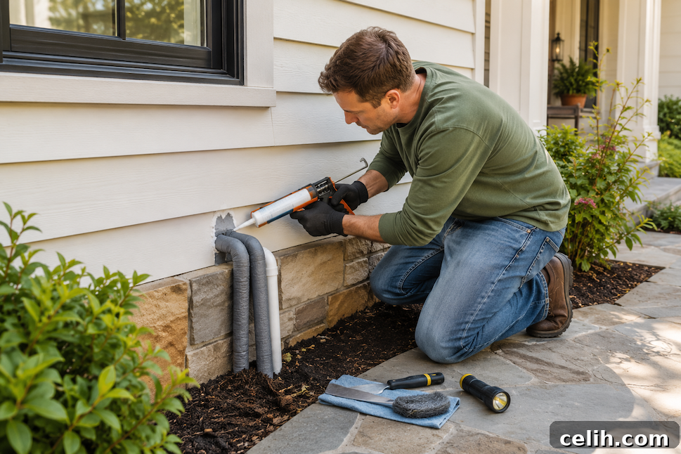 Fixing holes in exterior property