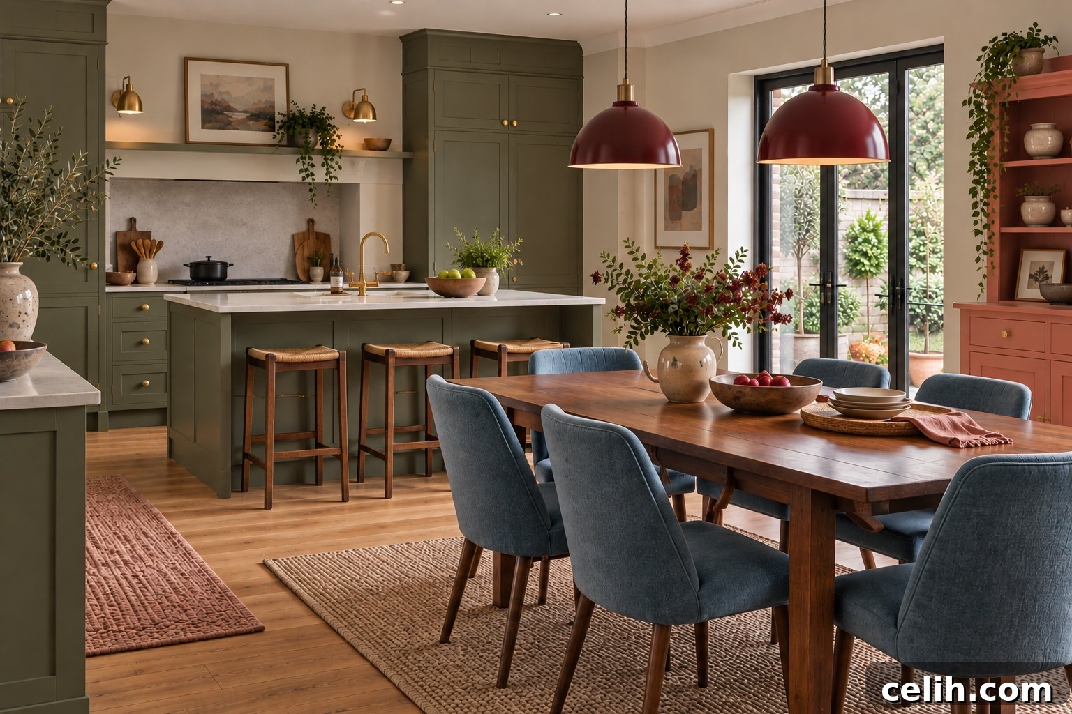 2027 Interior Color Trends: 5 Shades That Will Define Your Home 11 Olive green kitchen as a 2027 trend example