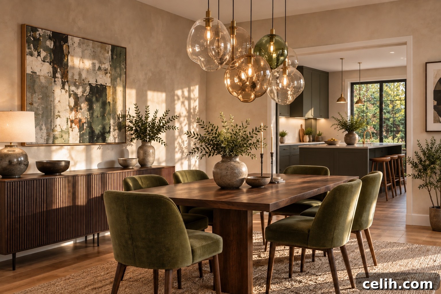 Glass pendant statement lights