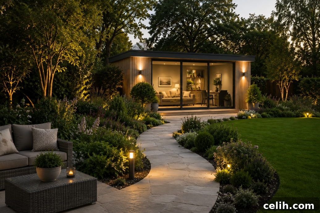 Garden room in a zoned outdoor space