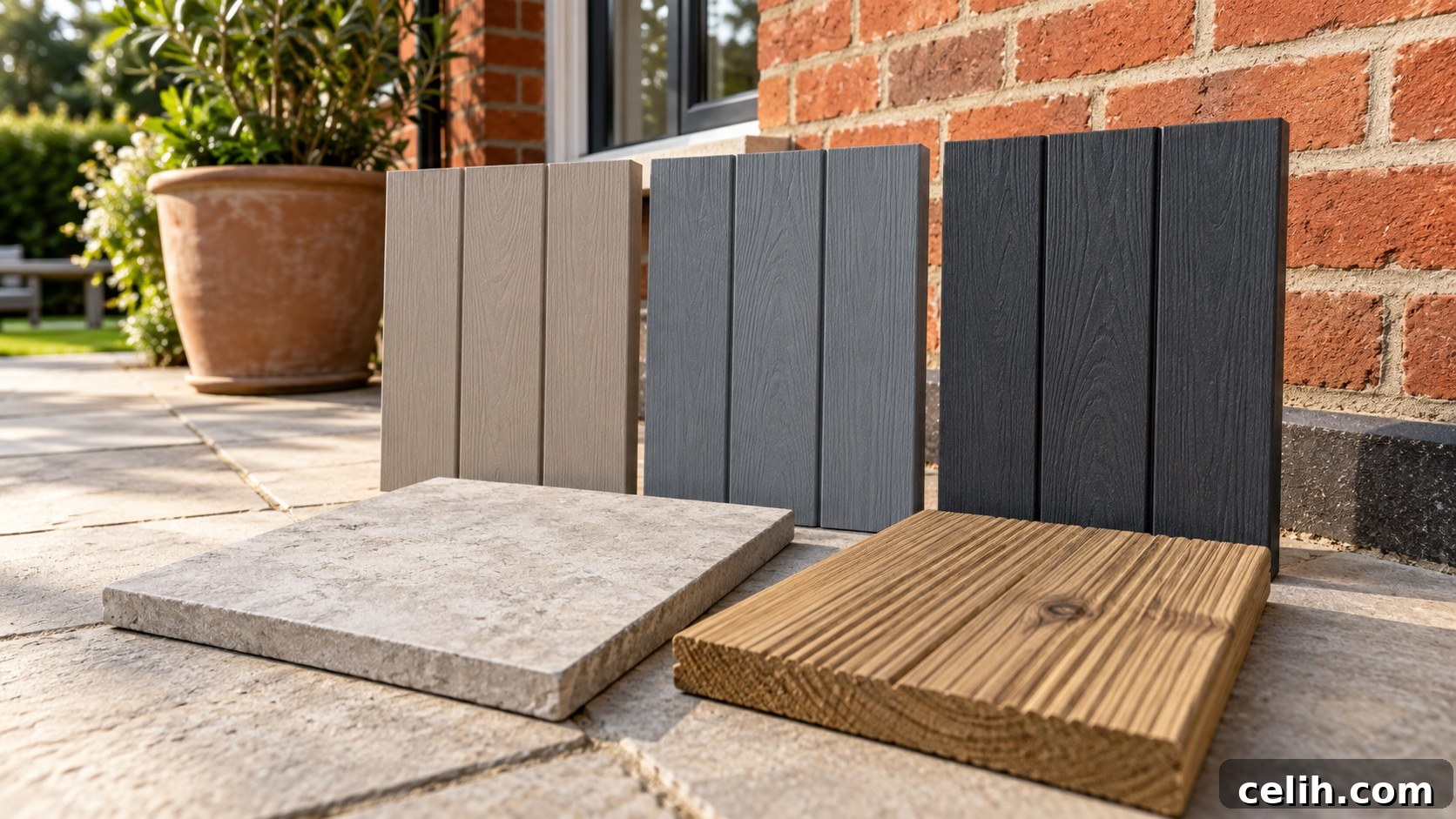 Fence, patio and decking samples