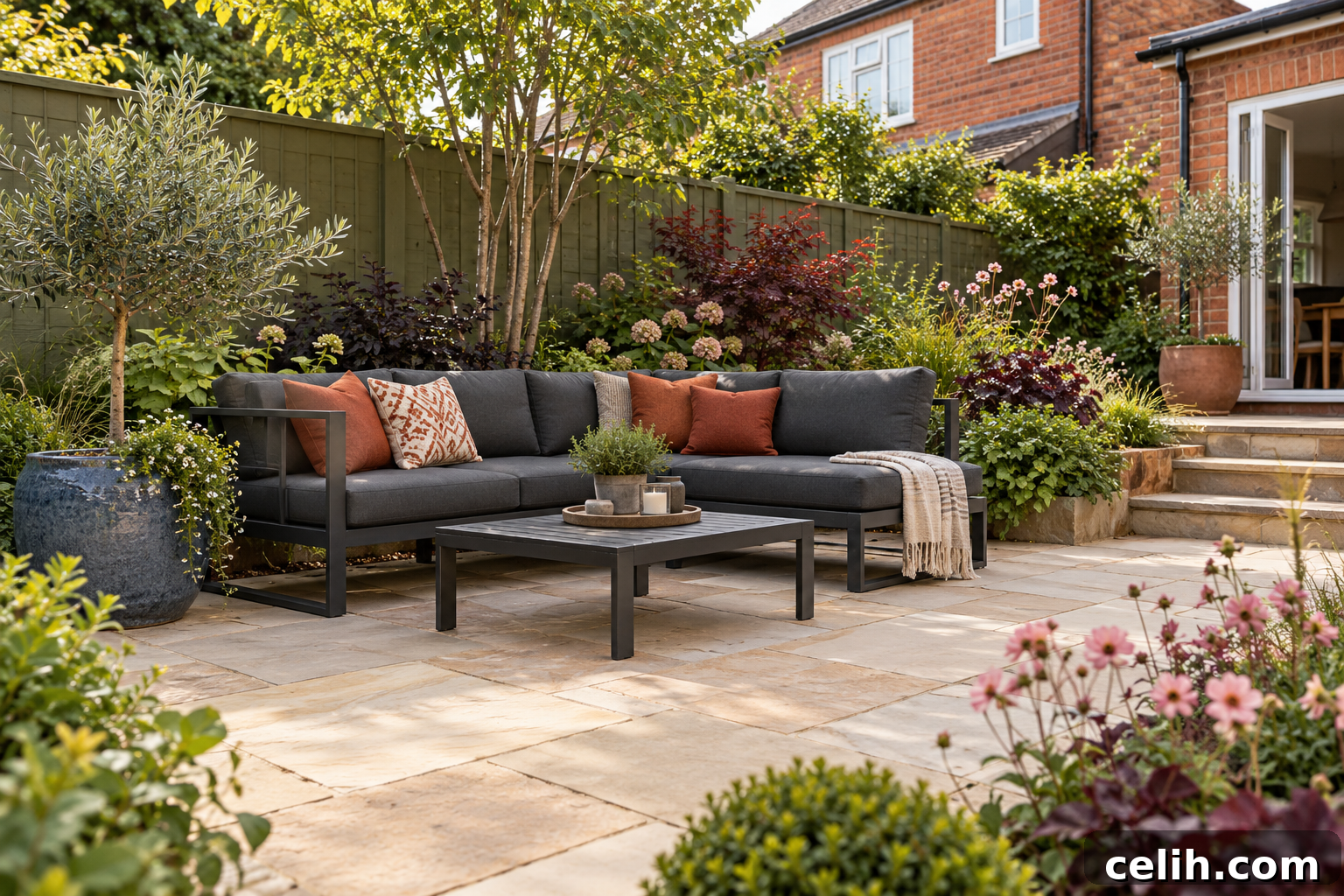 Layered color in a contemporary garden