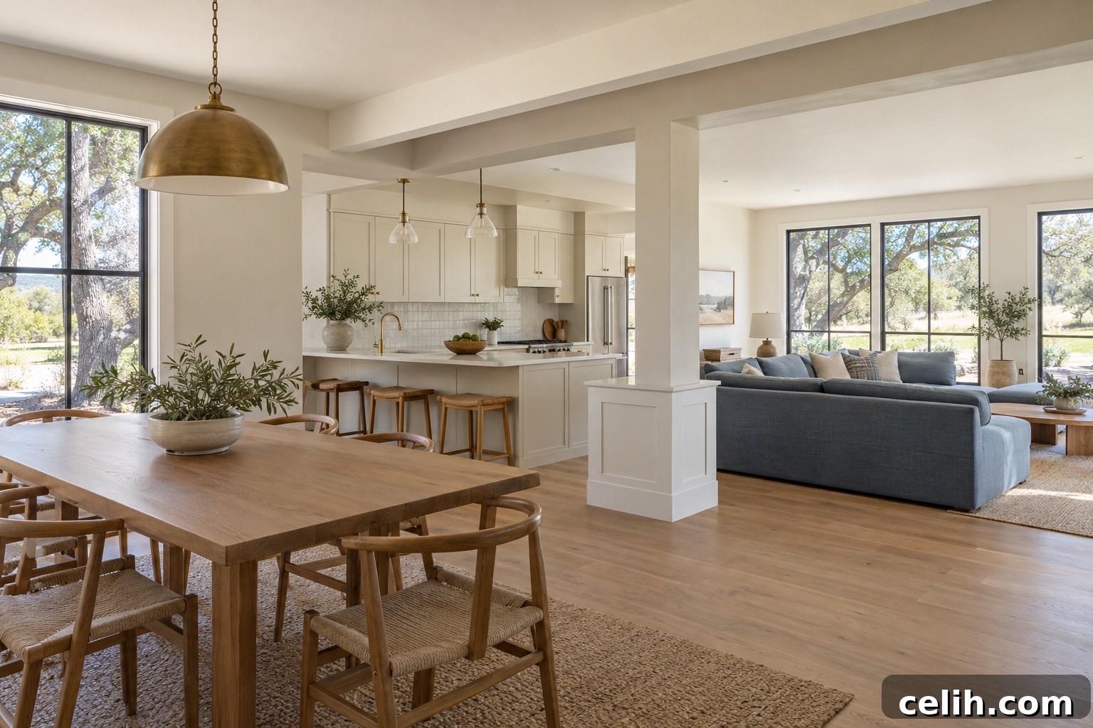 Open plan interior of a Texas home