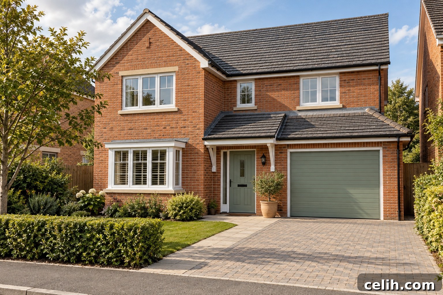 Exterior Upgrades to Boost Your Home's Curb Appeal 2 Colour coordinated front door and garage boosts kerb appeal