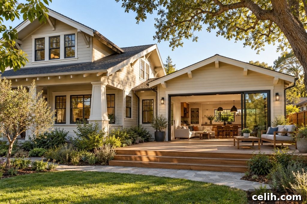 Back exterior of a Craftsman-style house