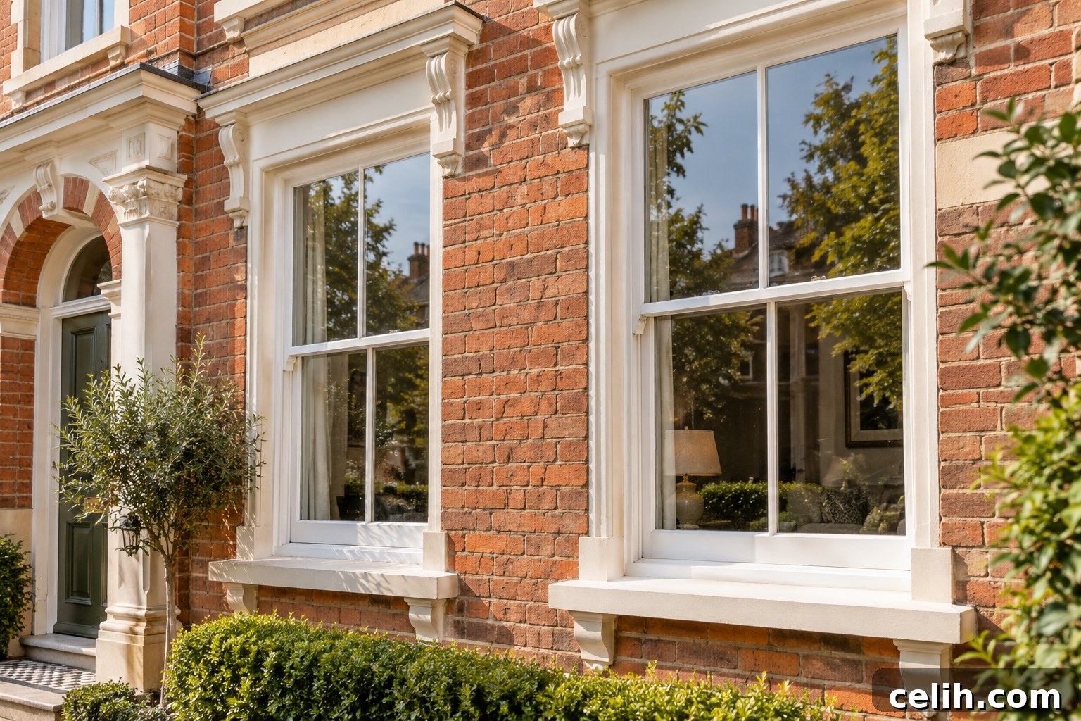 Victorian brick townhouse with sash windows